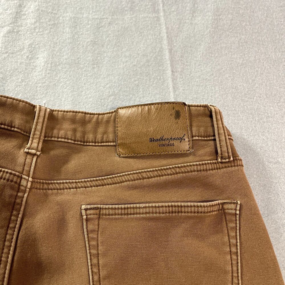 Weatherproof Fleece Lined Canvas Pants Mens 36x29 Brown Workwear Outdoor - Picture 6 of 11